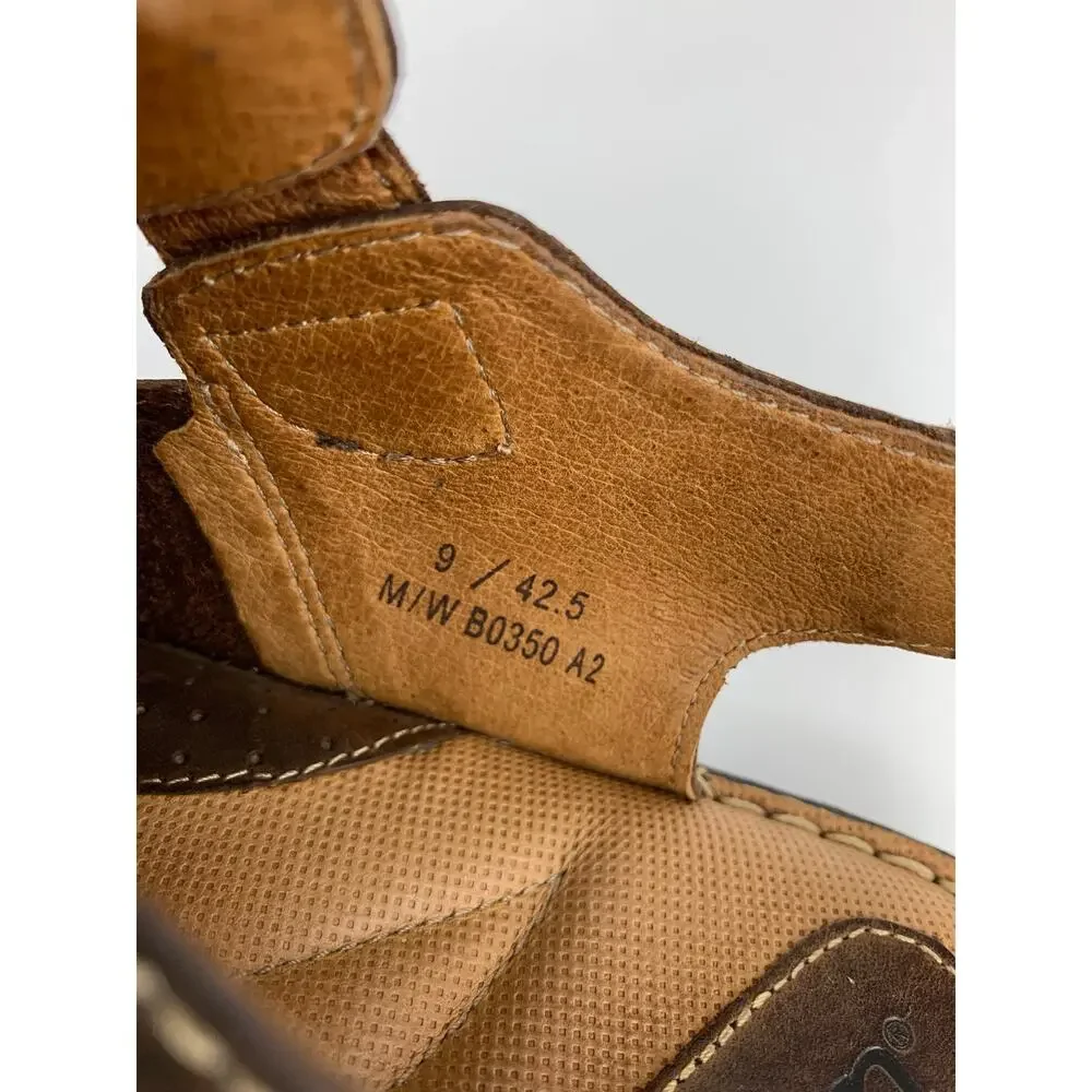 Born Fisherman Sandals Brown Leather Comfort Shoes Men's 9